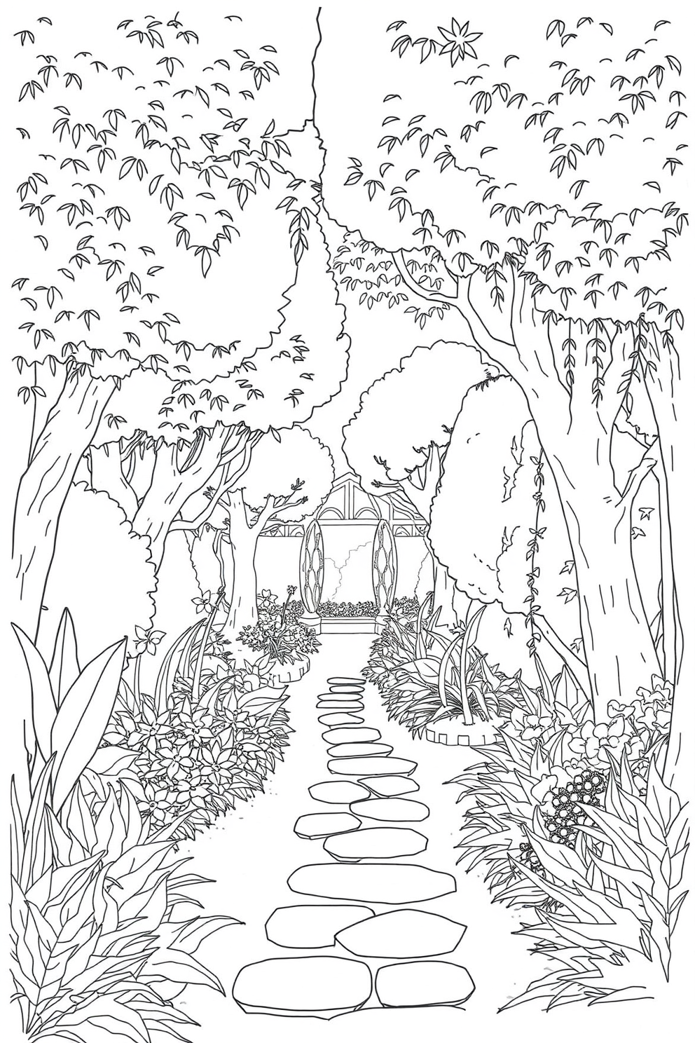 Line Drawing of Gethsemane Garden