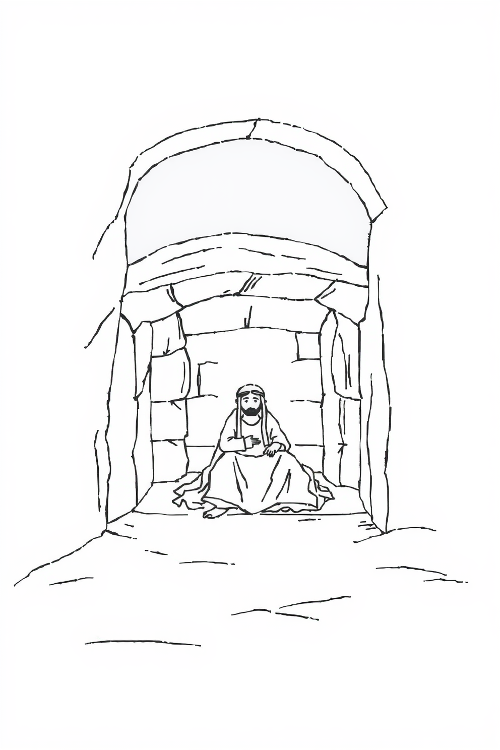 Line Drawing of Jesus' Tomb