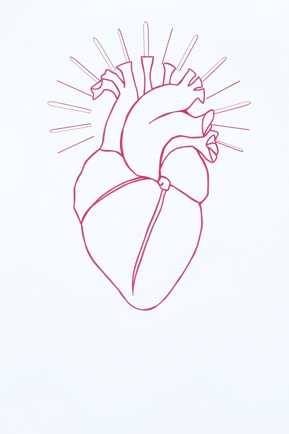 Line Drawing of Sacred Heart of Jesus