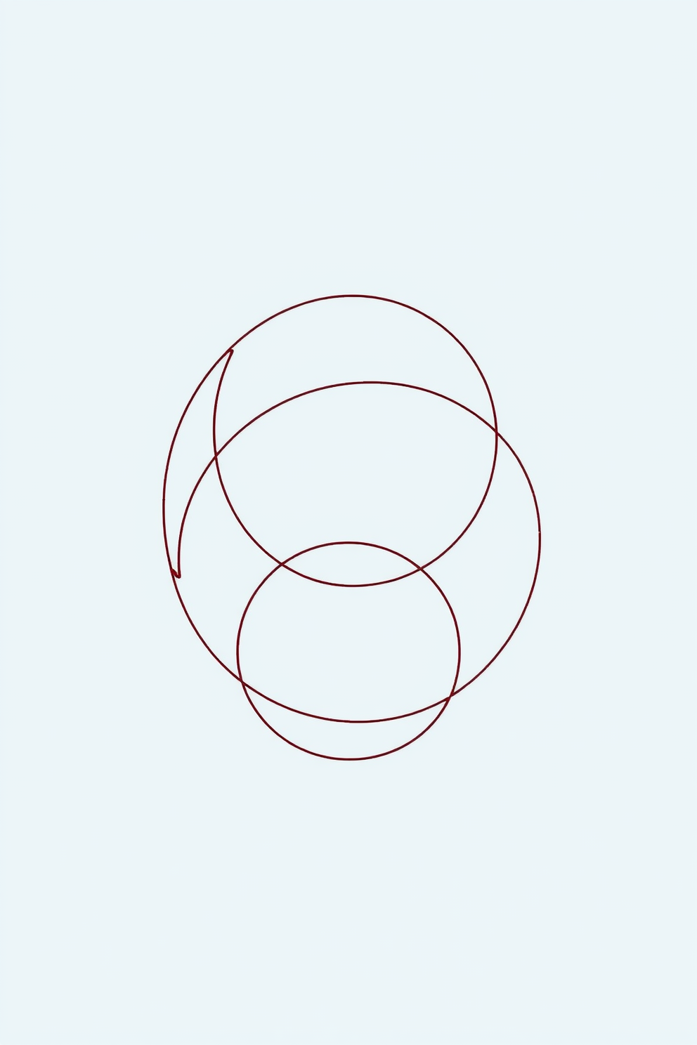 Line Drawing of Three Interlocking Circles