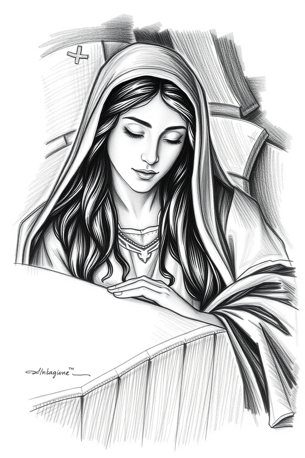 Mary Magdalene at the Tomb Drawing - A Realistic Portrait
