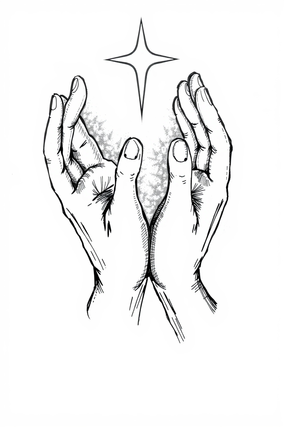 Merciful Hands drawing