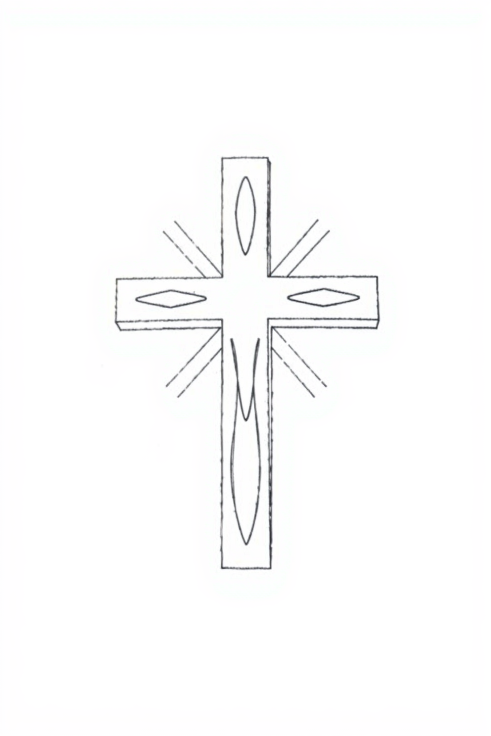 Monoline Cross Drawing