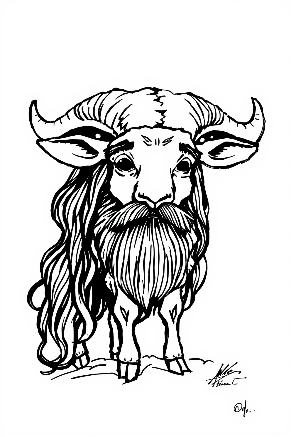 Monoline Lamb of God Doodle Drawing