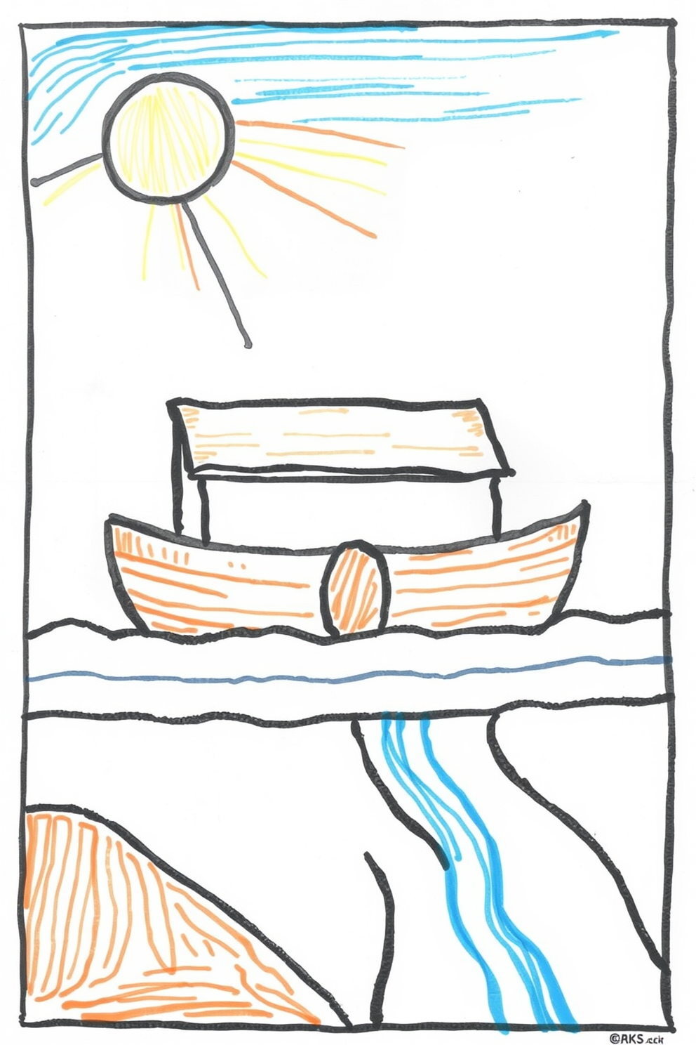 Noah's Ark Simple Drawing