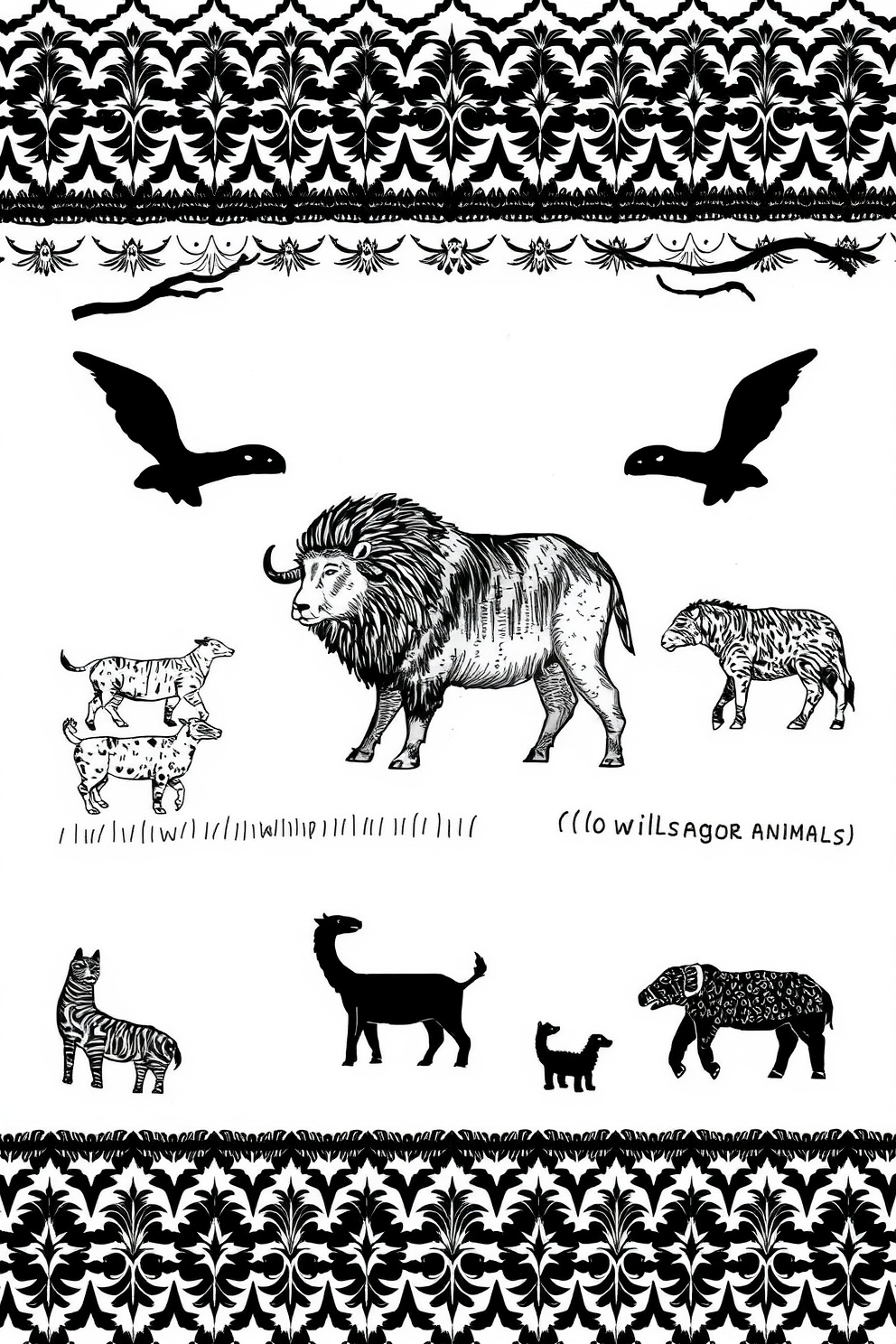 Plague of wild animals drawing