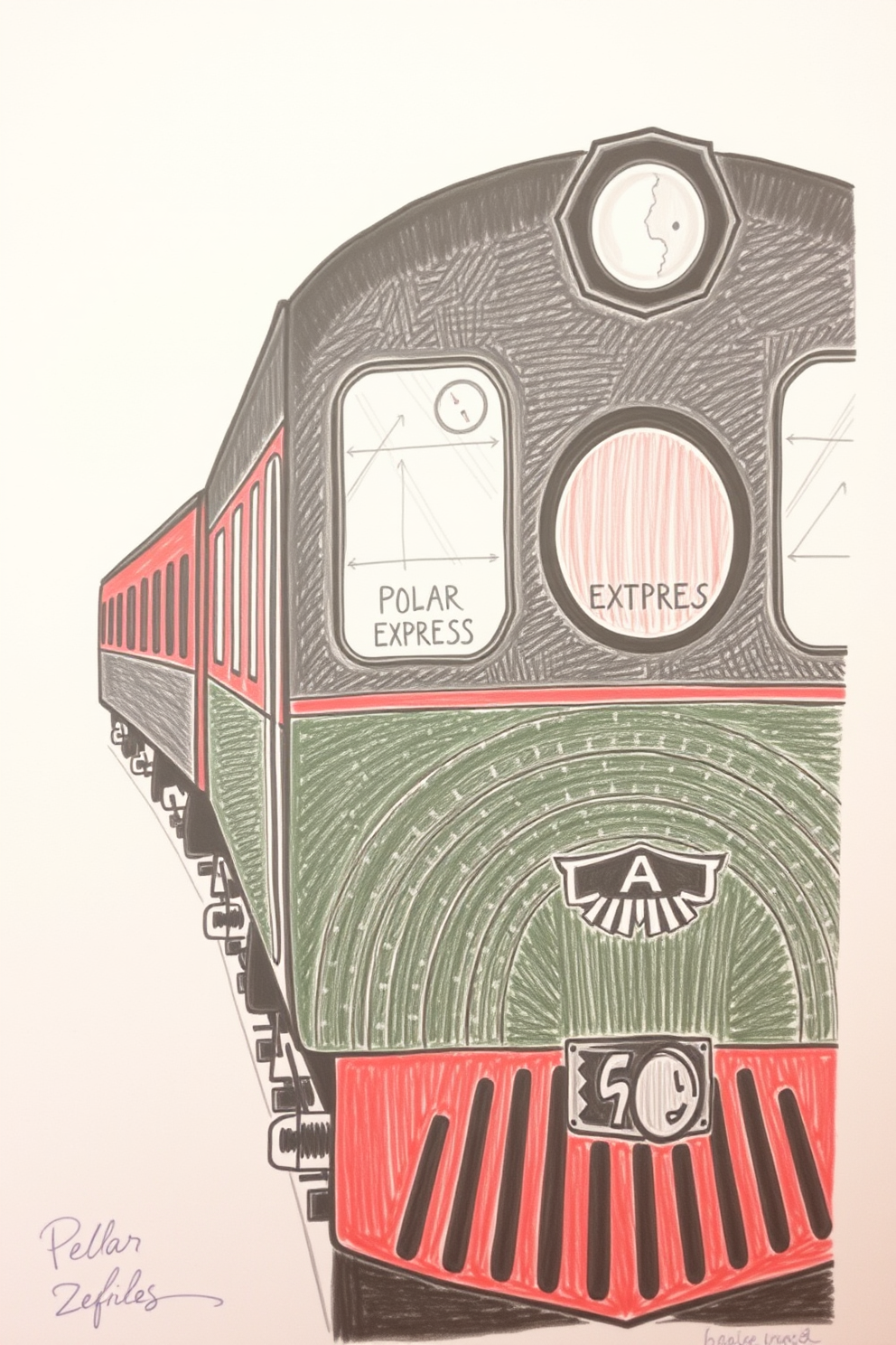 Polar Express Train Drawing