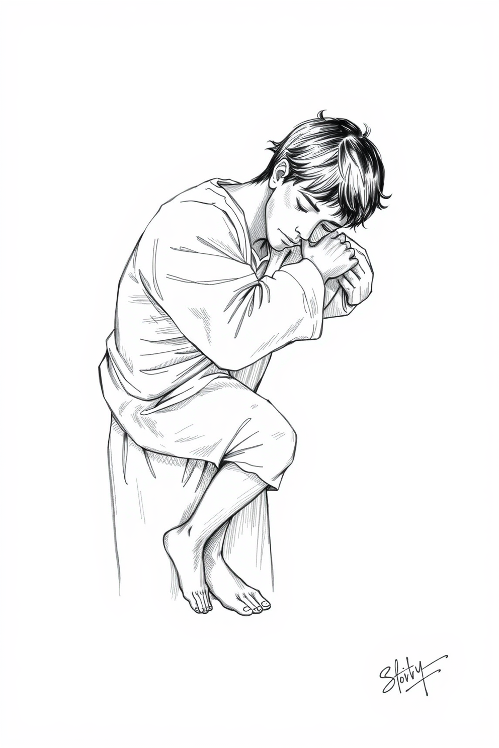 Prodigal Son Embrace Drawing