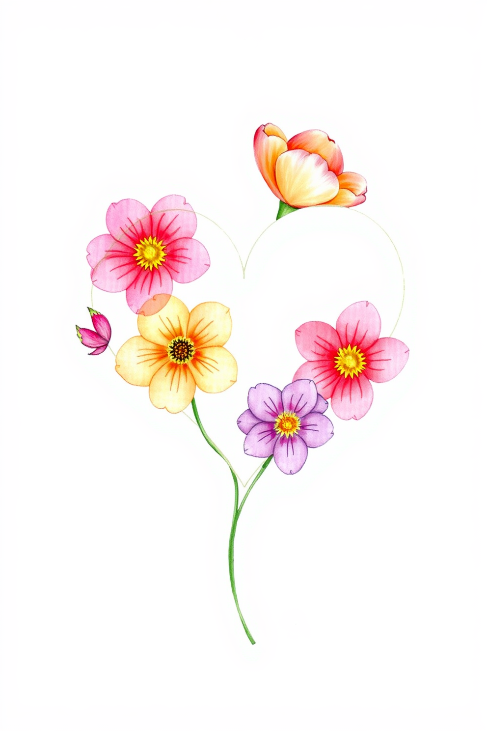 Pure in Heart Flowers Drawing