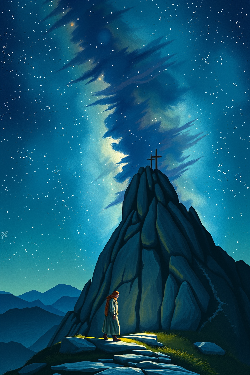 Realistic Gethsemane Night Sky Drawing