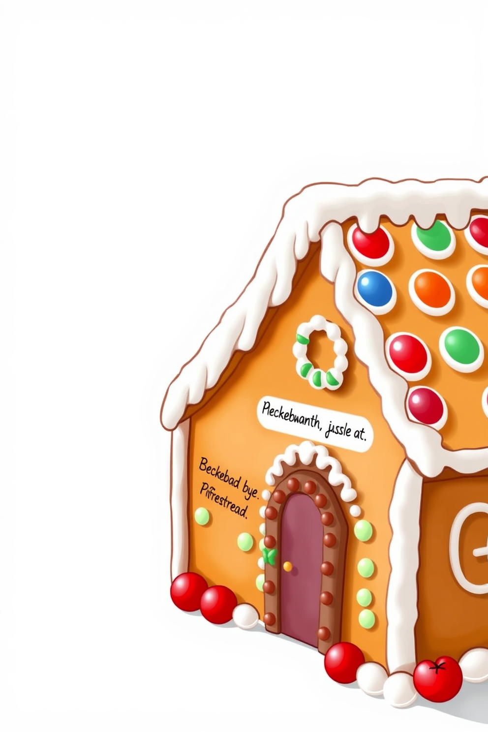 Realistic Gingerbread House with Biblical Quotes Drawing