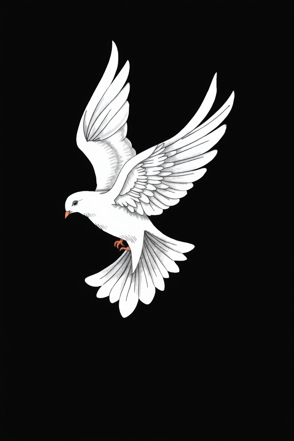 Realistic Holy Spirit Dove Drawing