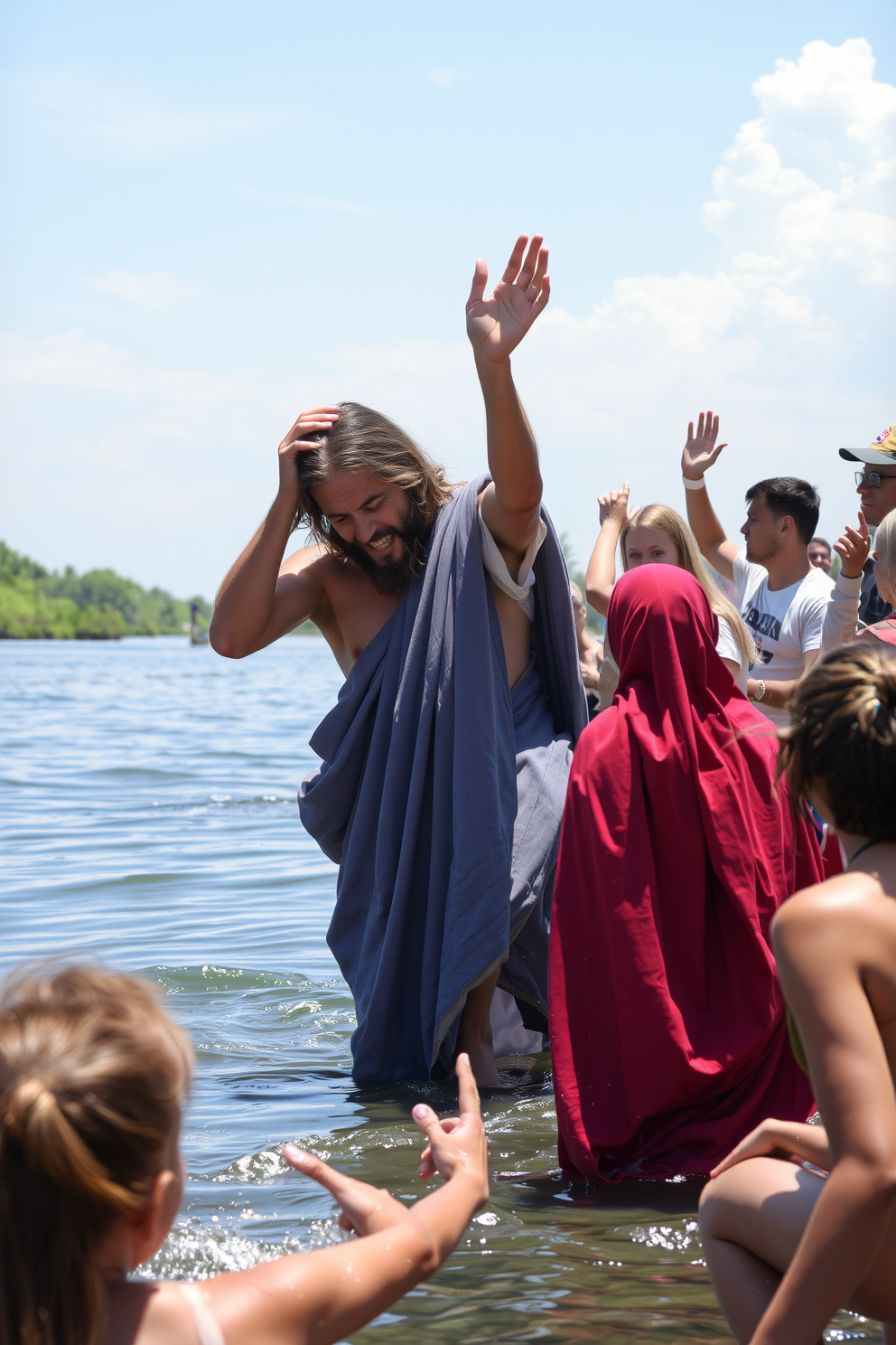 Realistic Jesus Baptism in the River