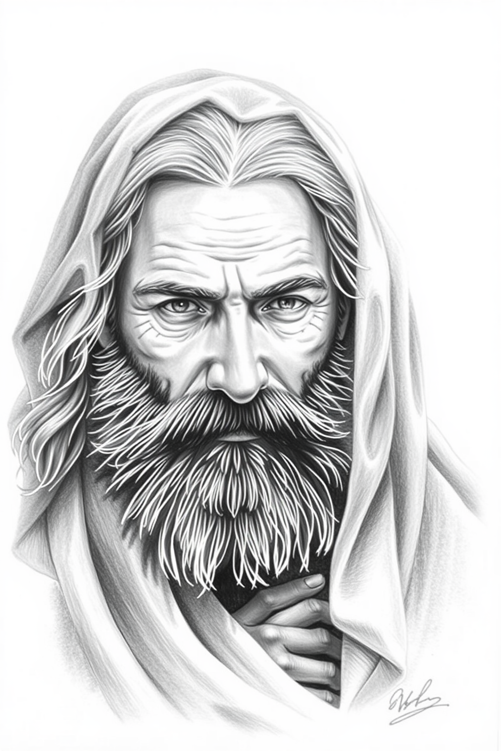 Realistic Moses Portrait Drawing