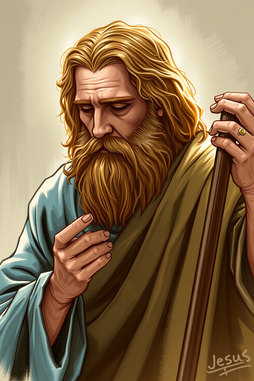 Realistic Peter denies Jesus drawing