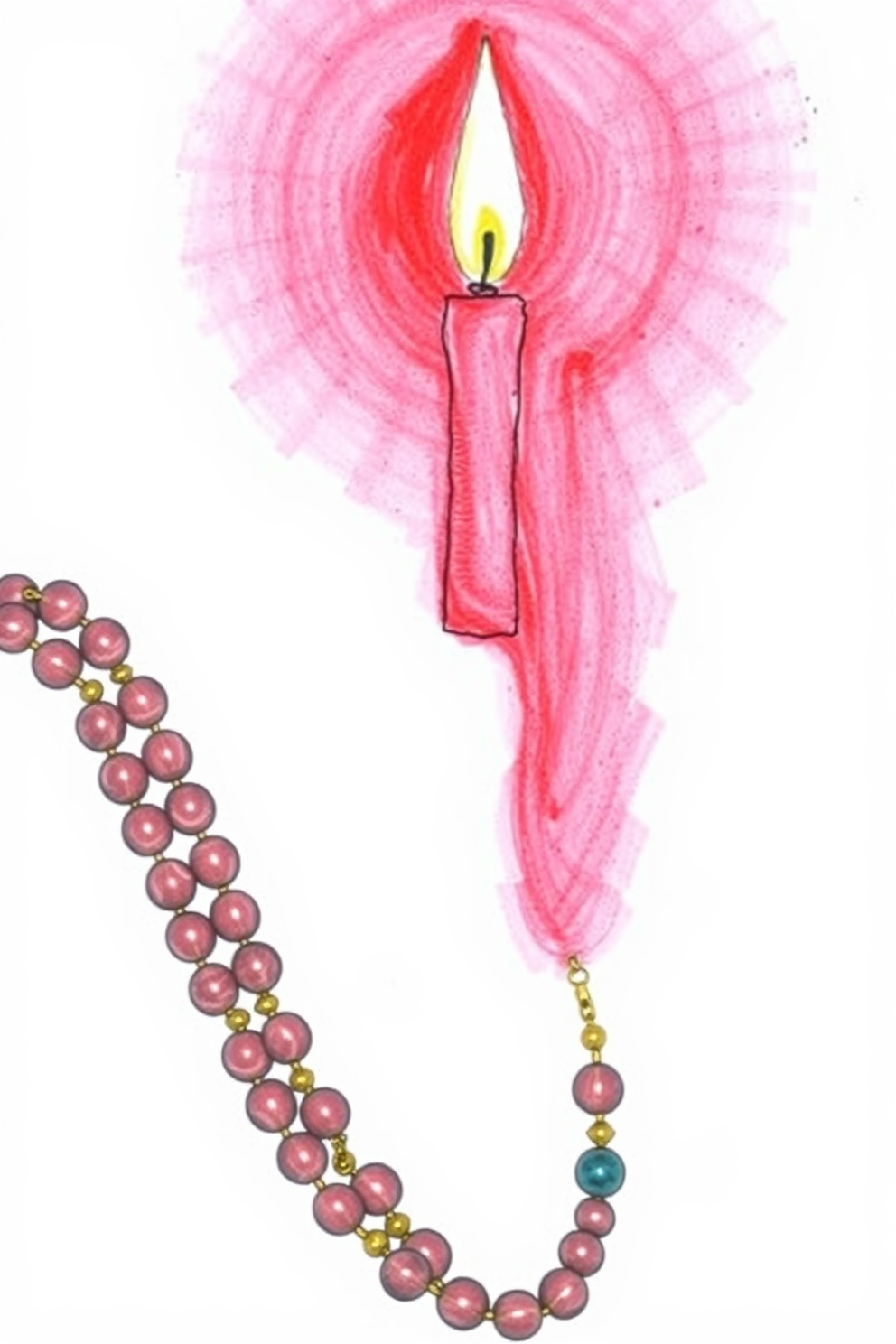Rosary and Candle Drawing