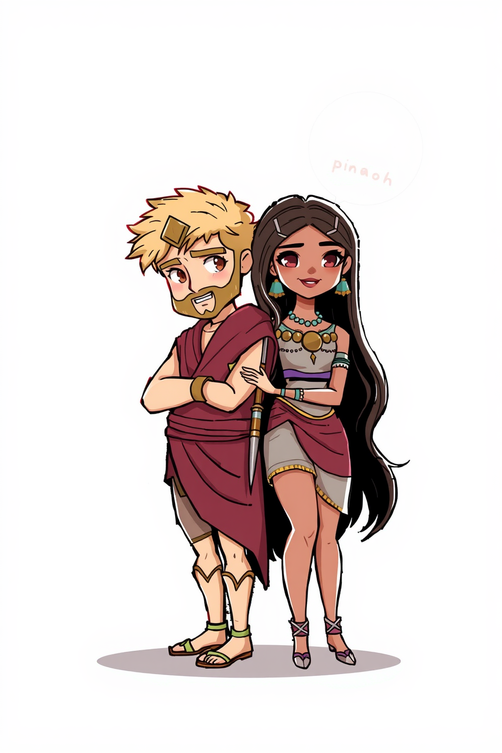 Samson and Delilah Cute Character Drawing
