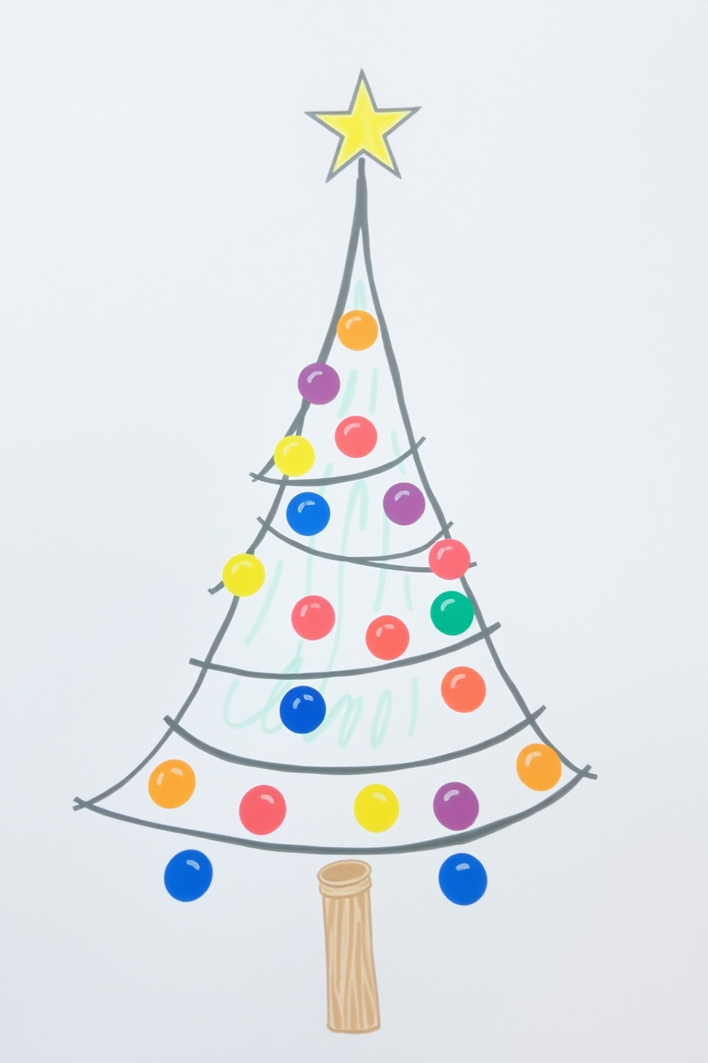Simple Christmas Tree Drawing