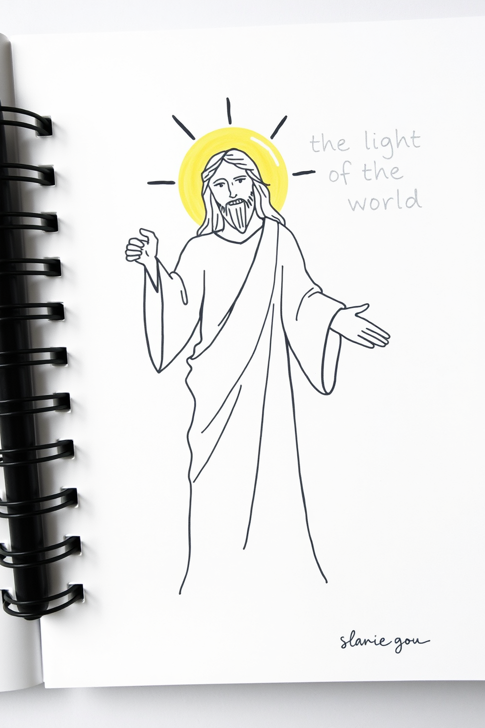 Simple Jesus, the Light of the World Doodle