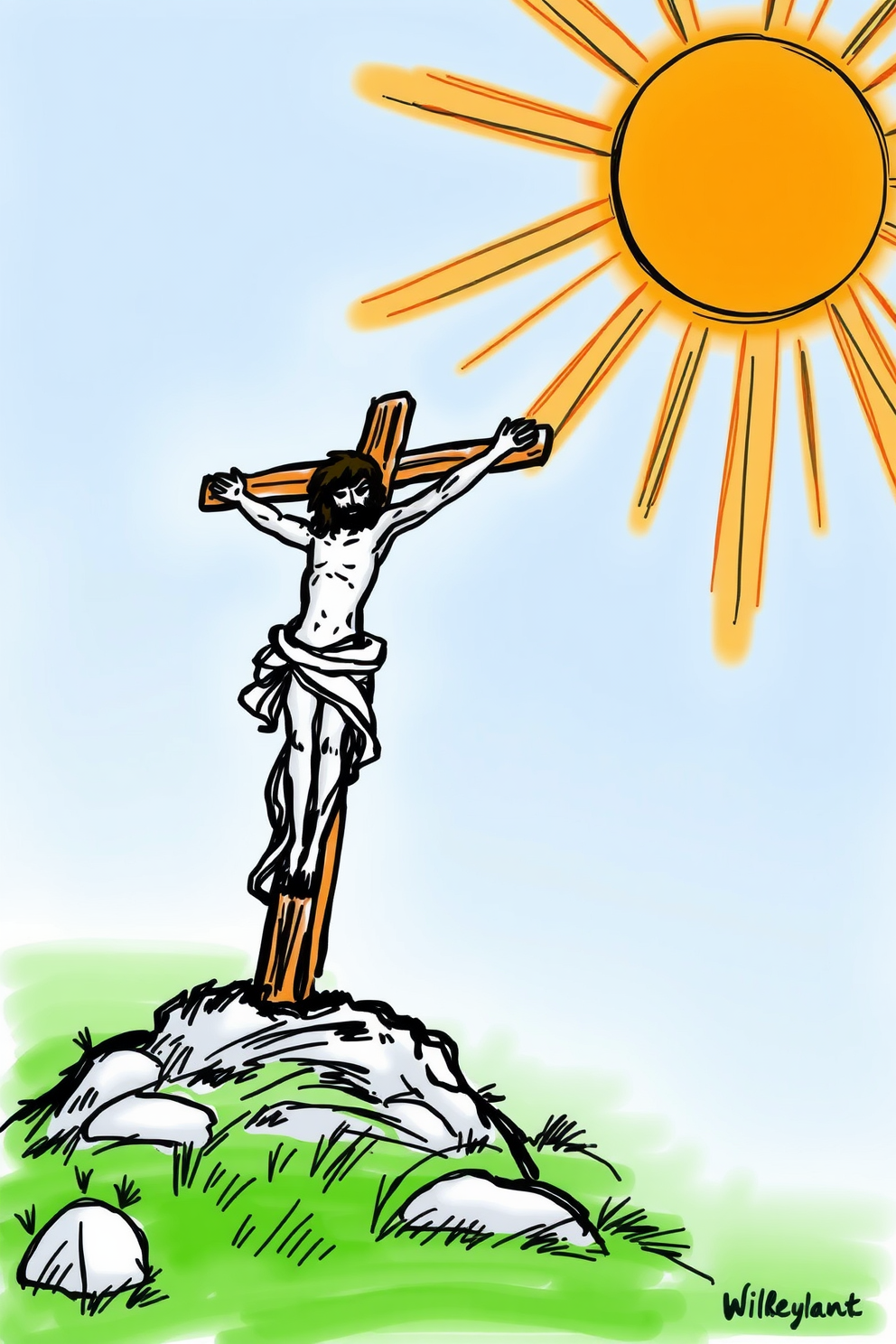 Sketch Drawing of Jesus on the Cross