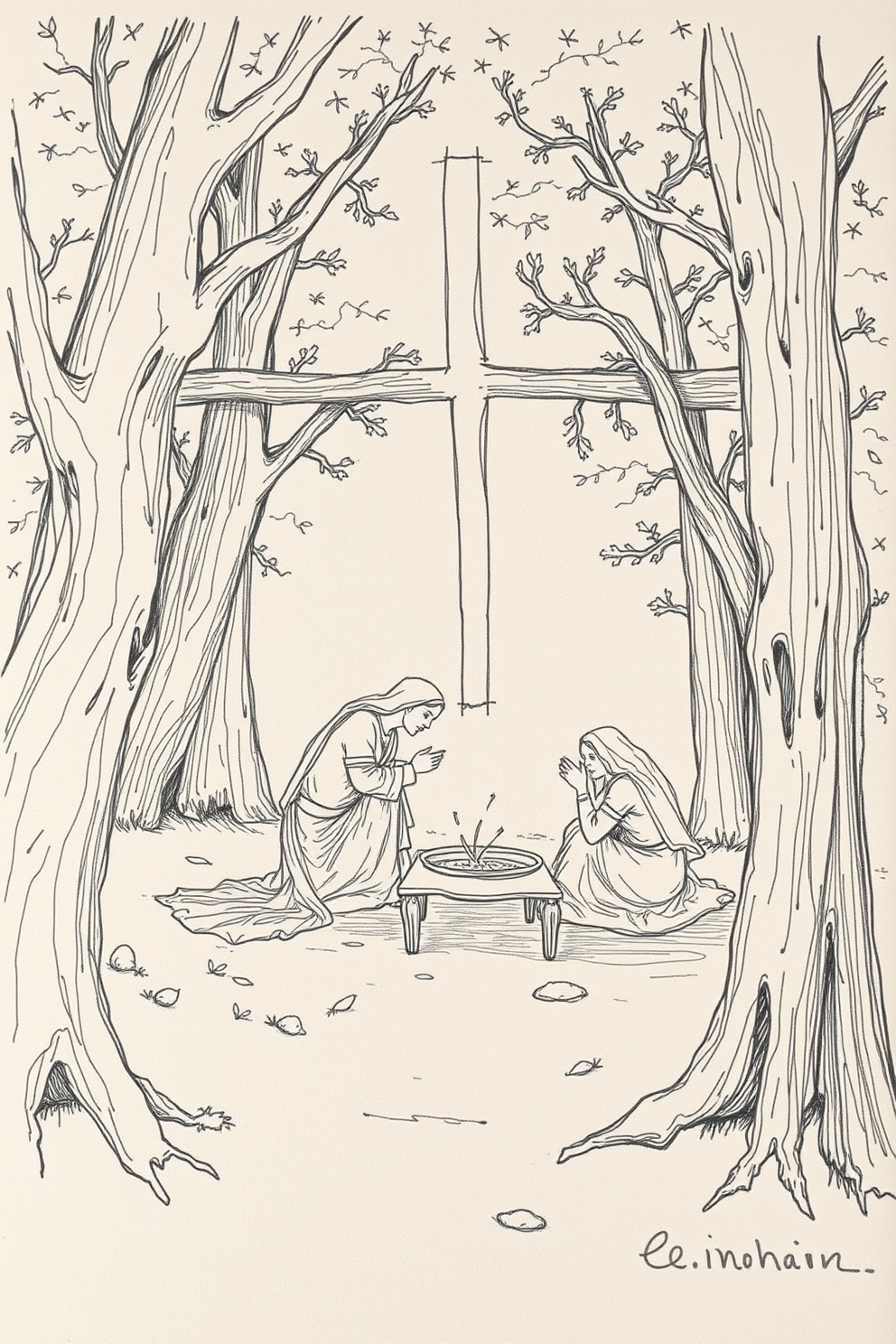 Sketch Drawing of the Agony in the Garden