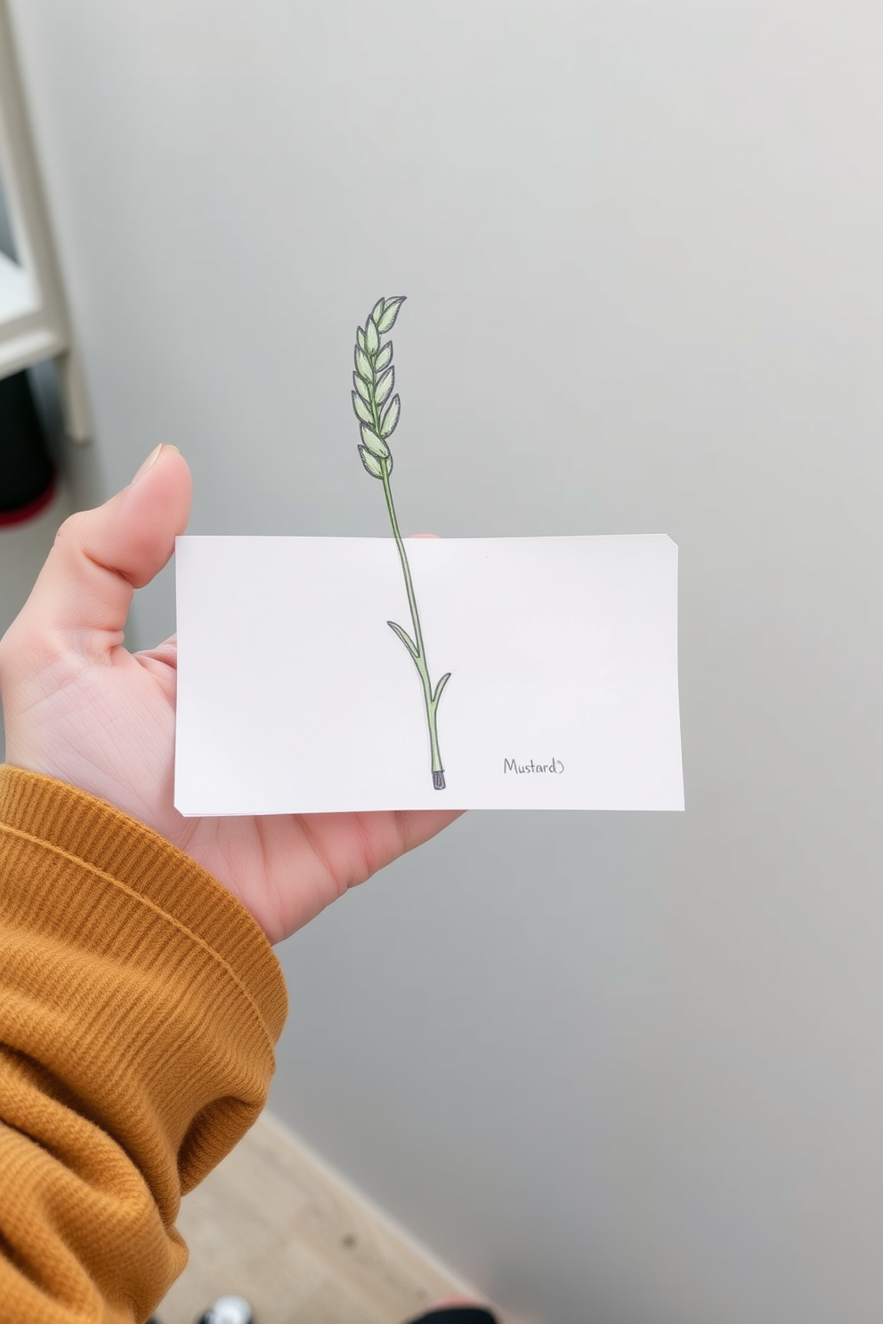 Sketch of Mustard Seed In Hand Drawing