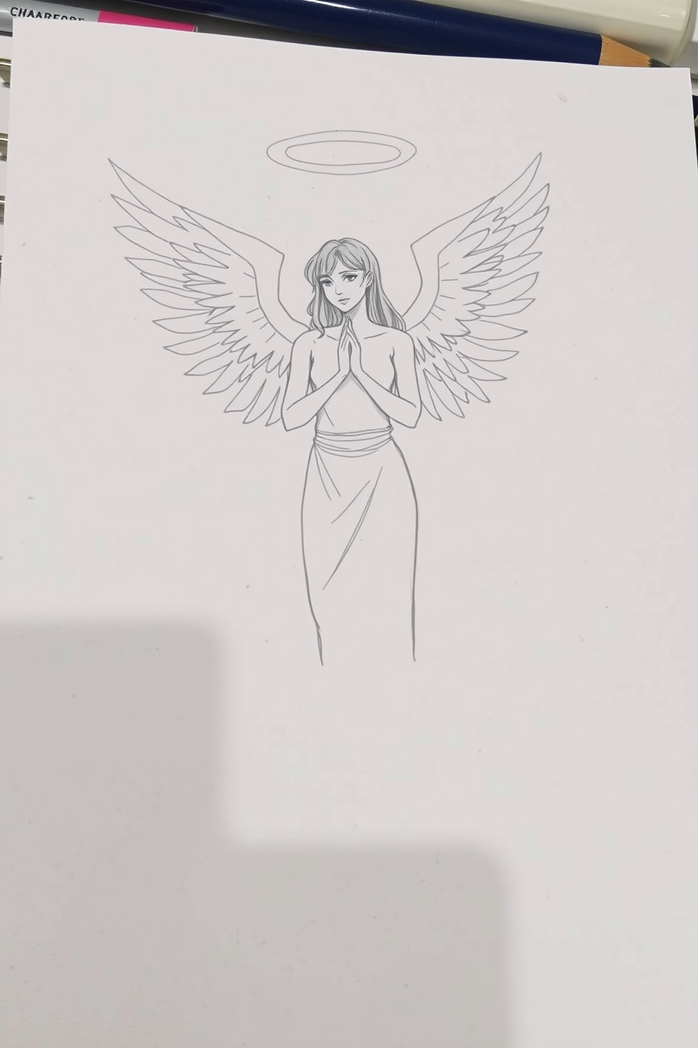 Sketch of a Guardian Angel Drawing