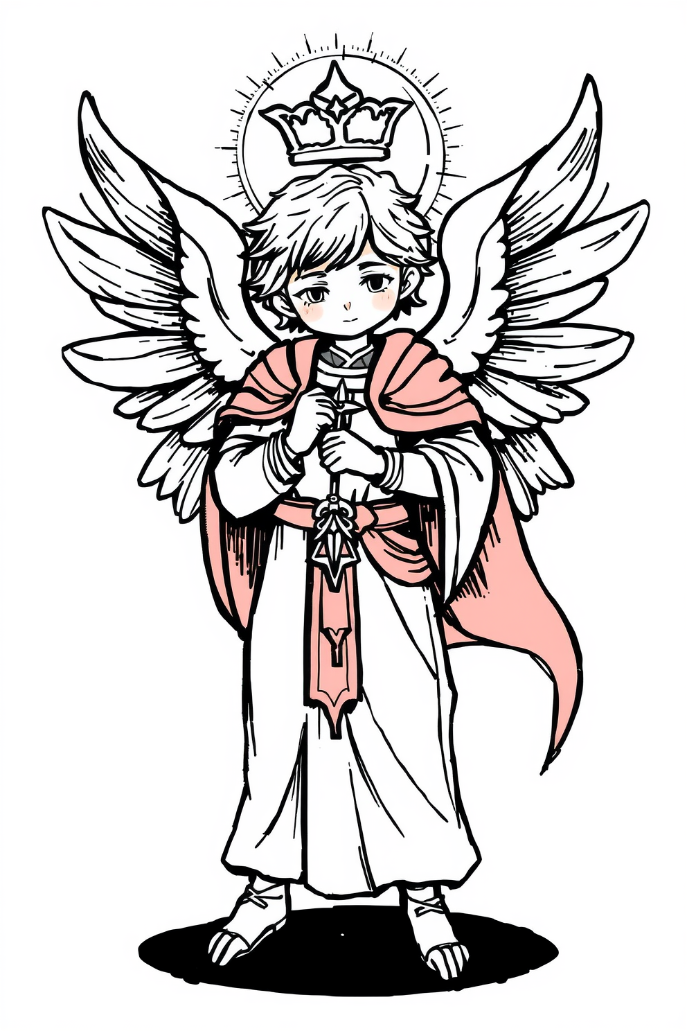 St Michael the Archangel Cute Sketch Drawing