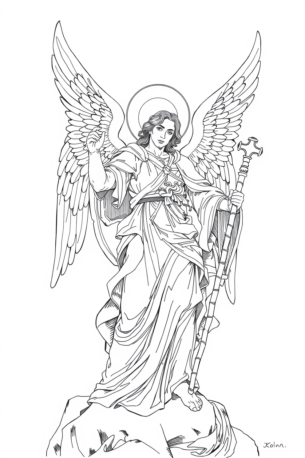 St Michael the Archangel Line Drawing