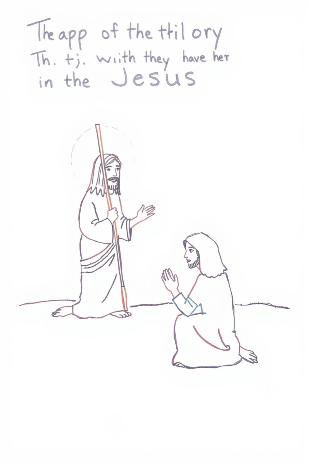 Temptation of Jesus Doodle Drawing
