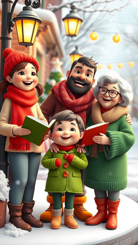 3d christmas carolers clipart