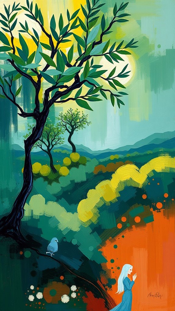 abstract gethsemane garden painting