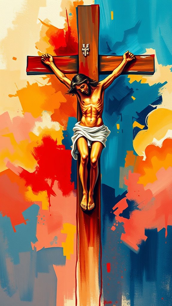 abstract jesus crucifixion artwork