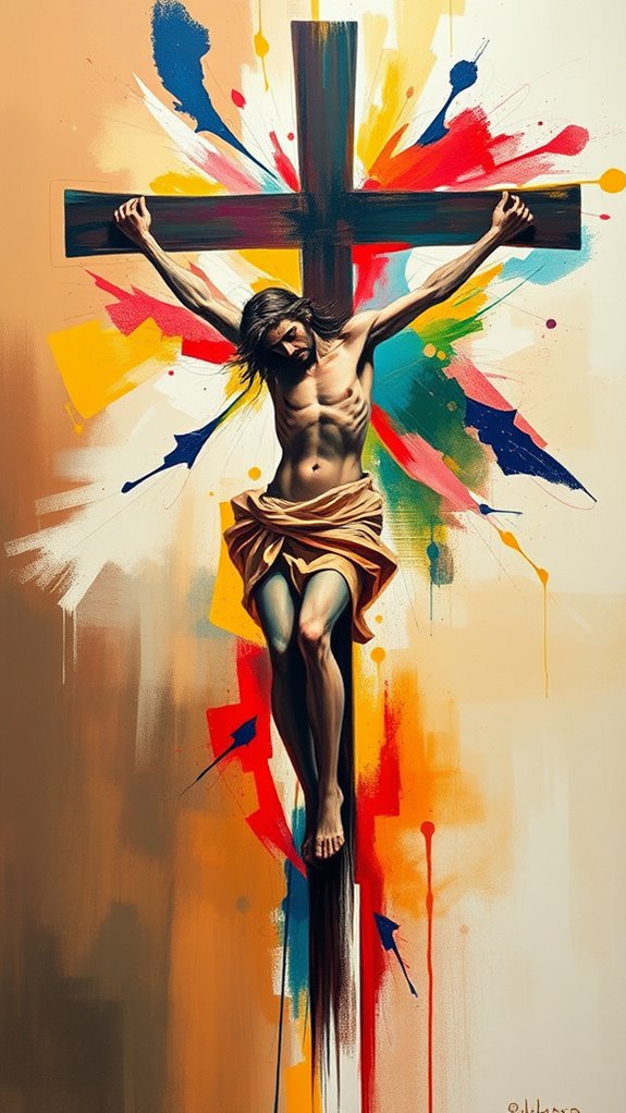 abstract jesus crucifixion interpretation
