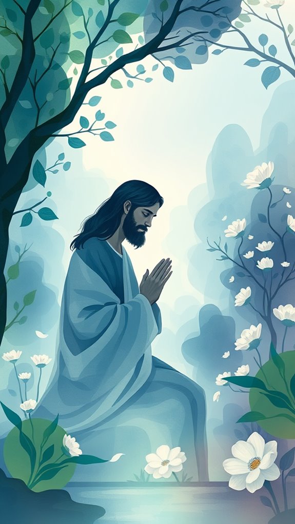 abstract jesus garden prayer