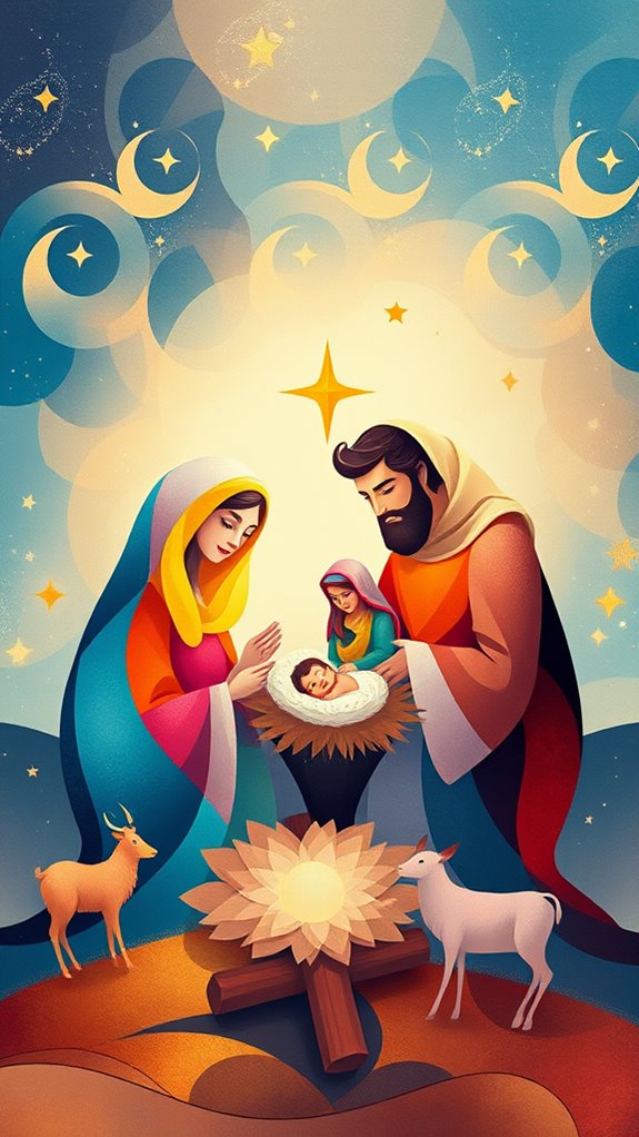 abstract nativity scene interpretation