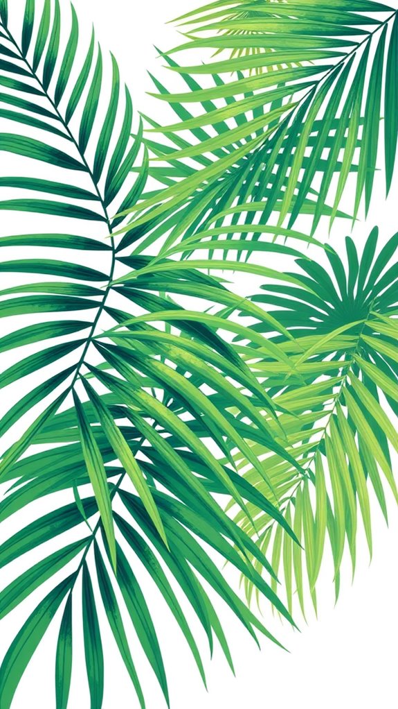 abstract palm fronds art