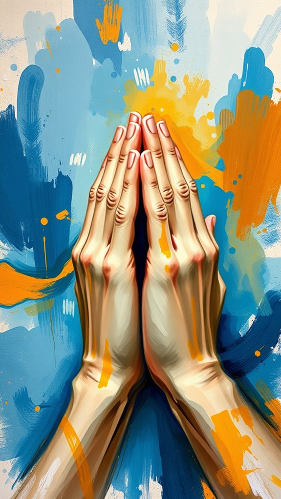 abstract prayer hands art