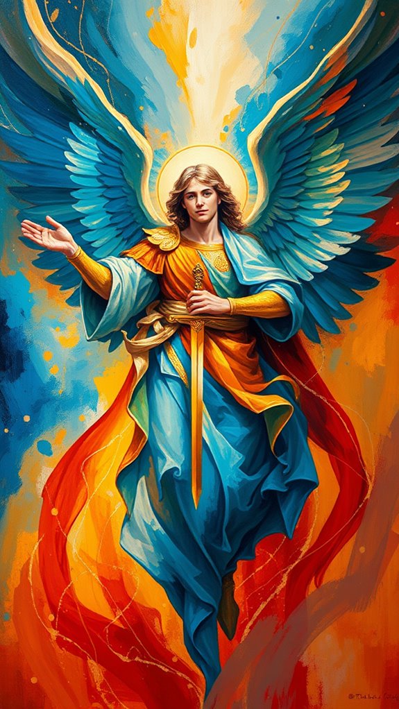 abstract st michael artwork