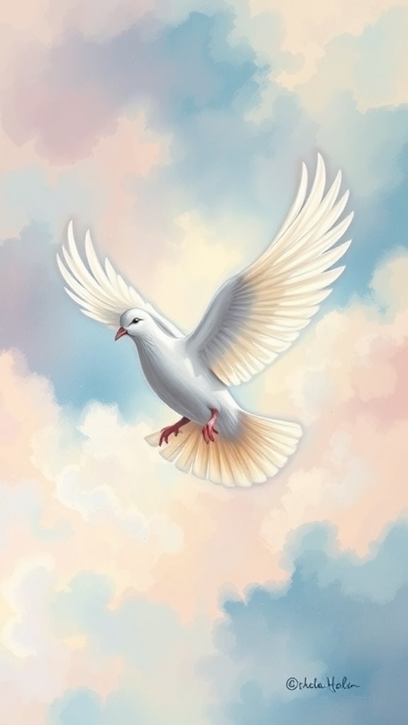 acrylic dove artwork creation