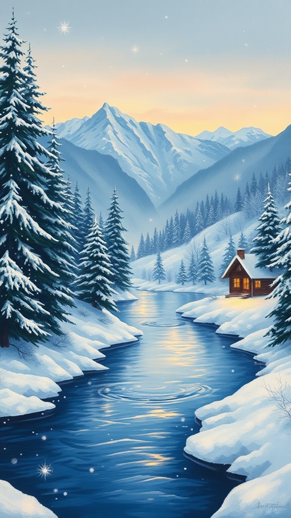 acrylic winter landscape artwork