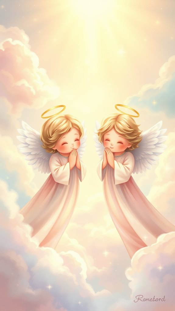 adorable angelic artwork displayed