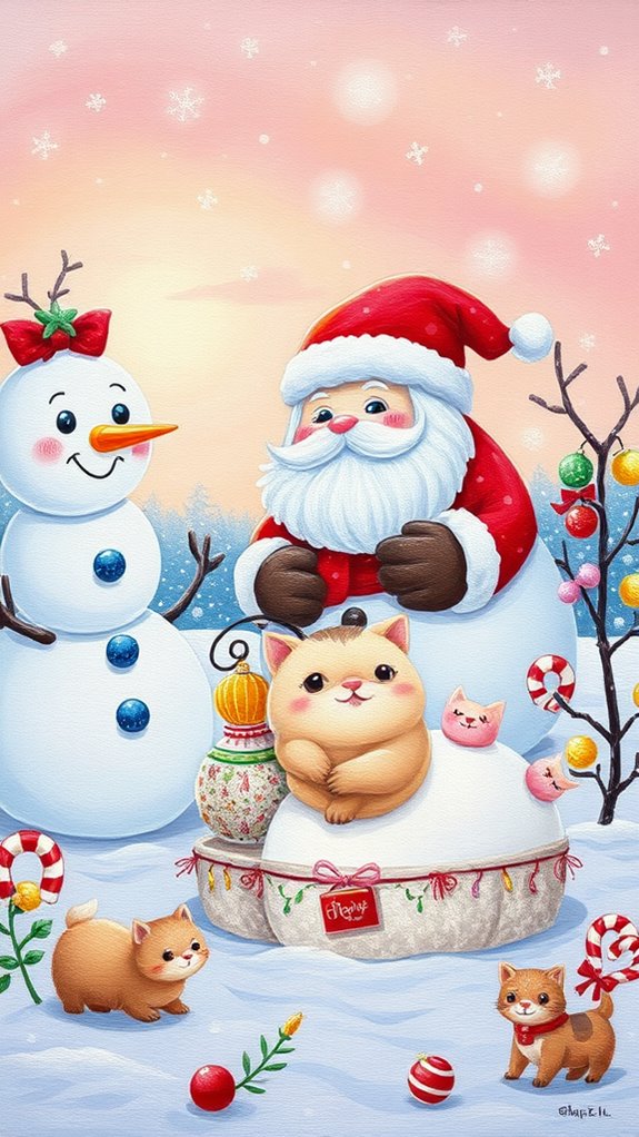 adorable festive acrylic artwork