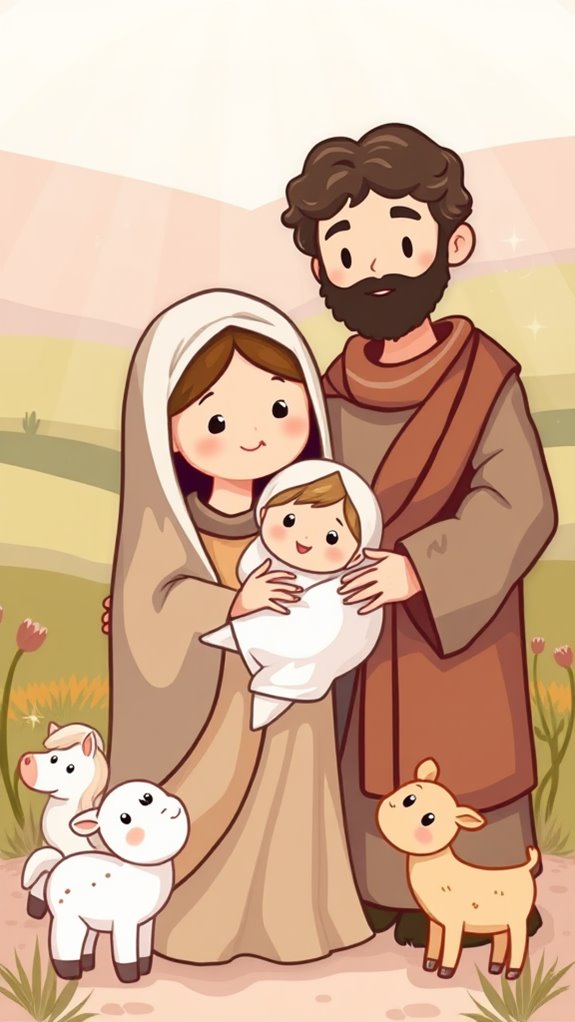adorable holy family illustration