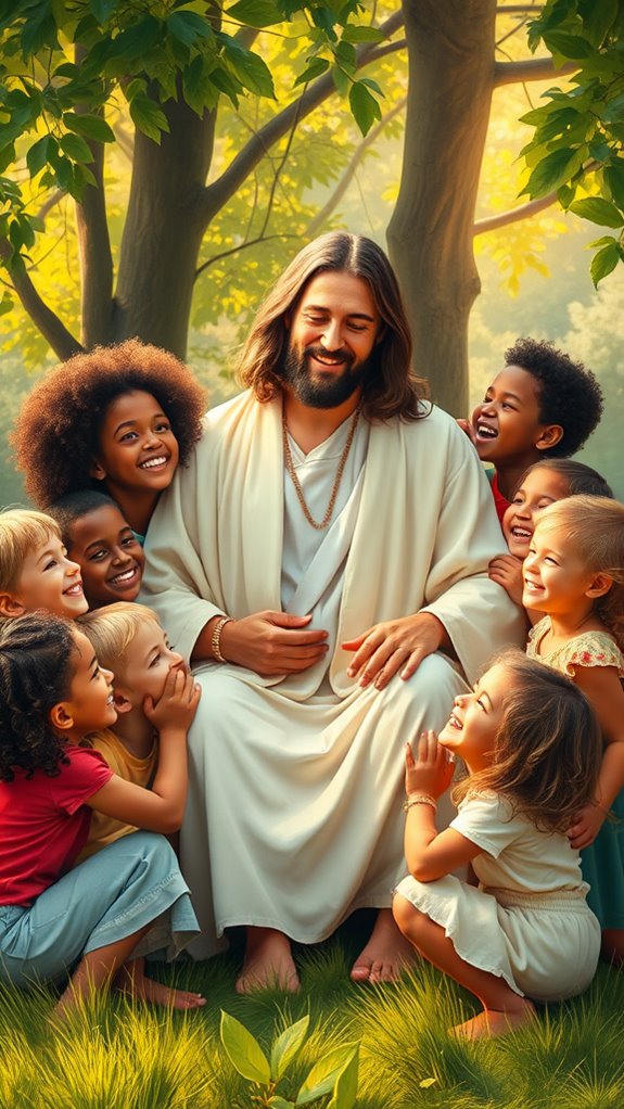 adorable jesus and children