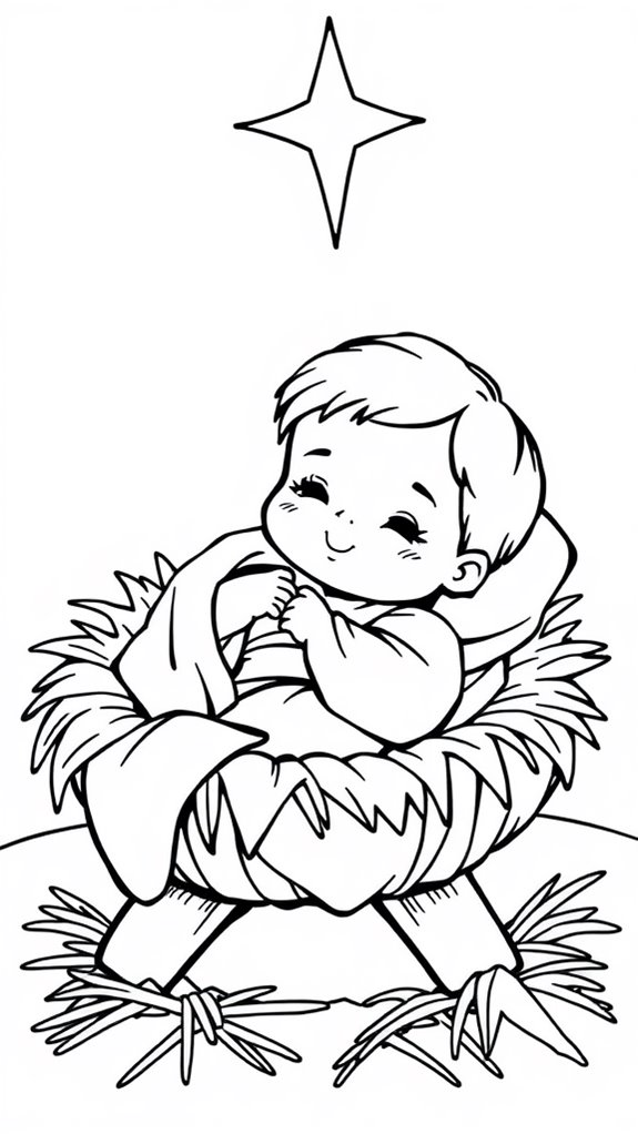 adorable jesus coloring page