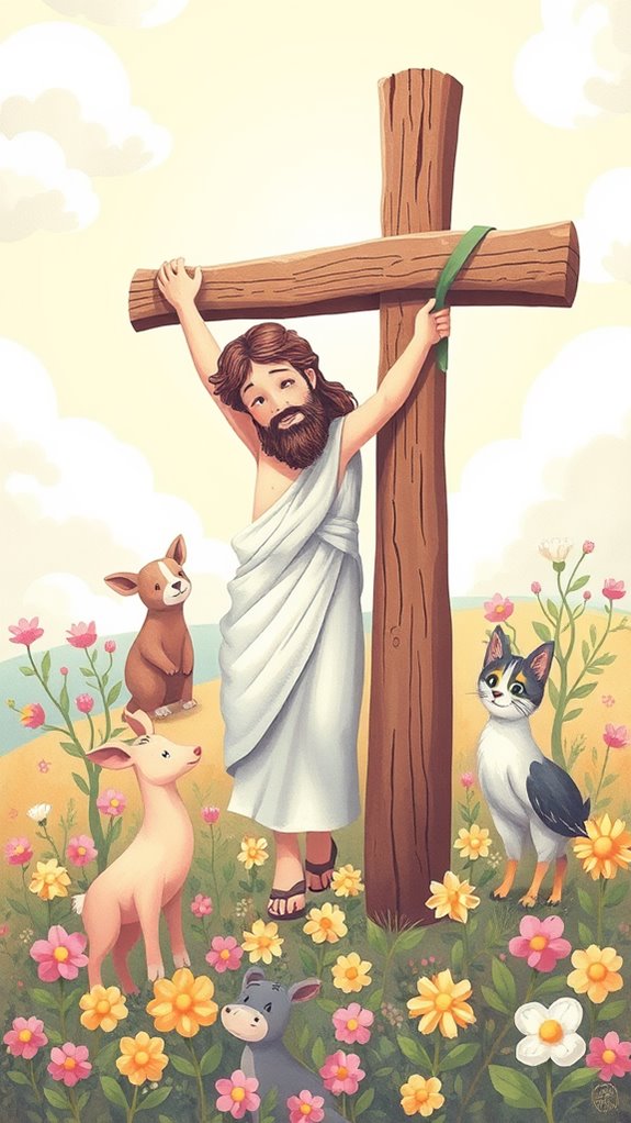 adorable jesus crucifixion artwork
