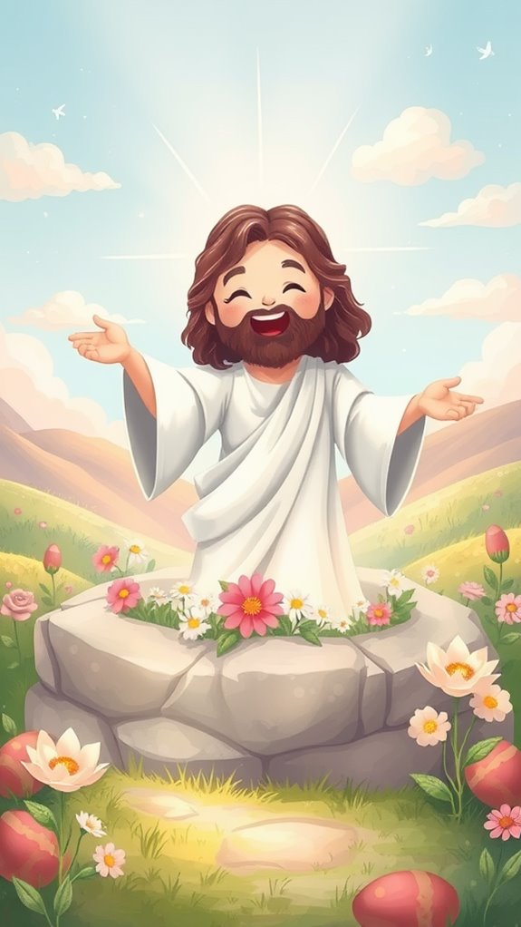 adorable jesus rising artwork