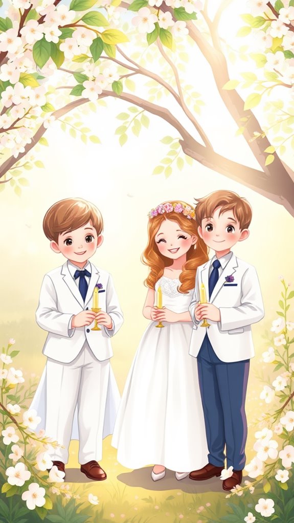 adorable kids receiving communion