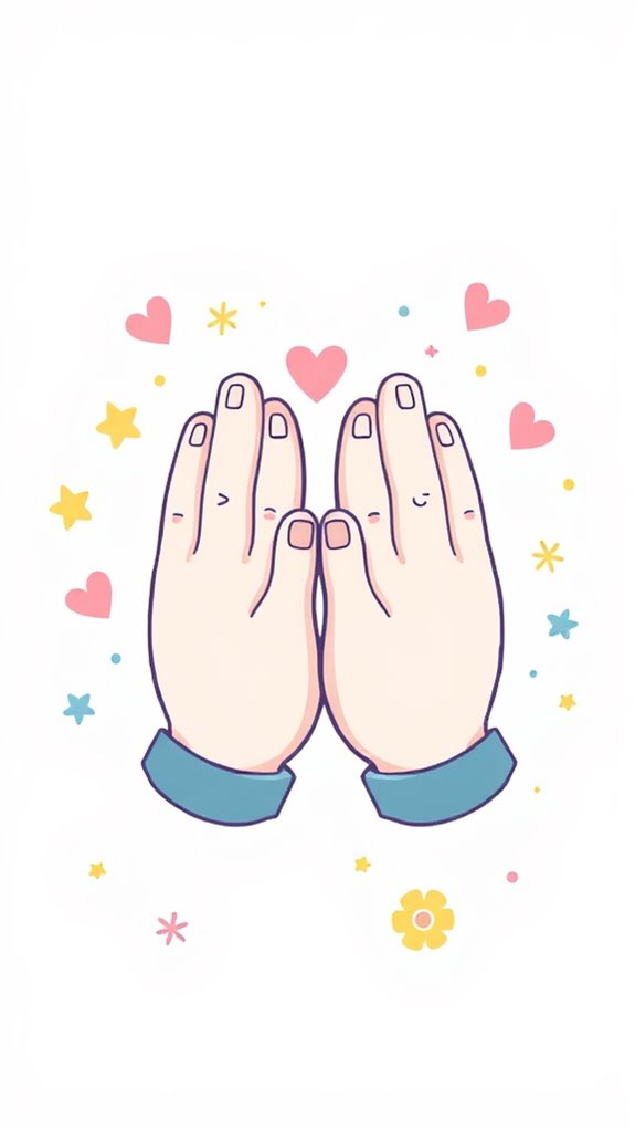 adorable praying hands illustration